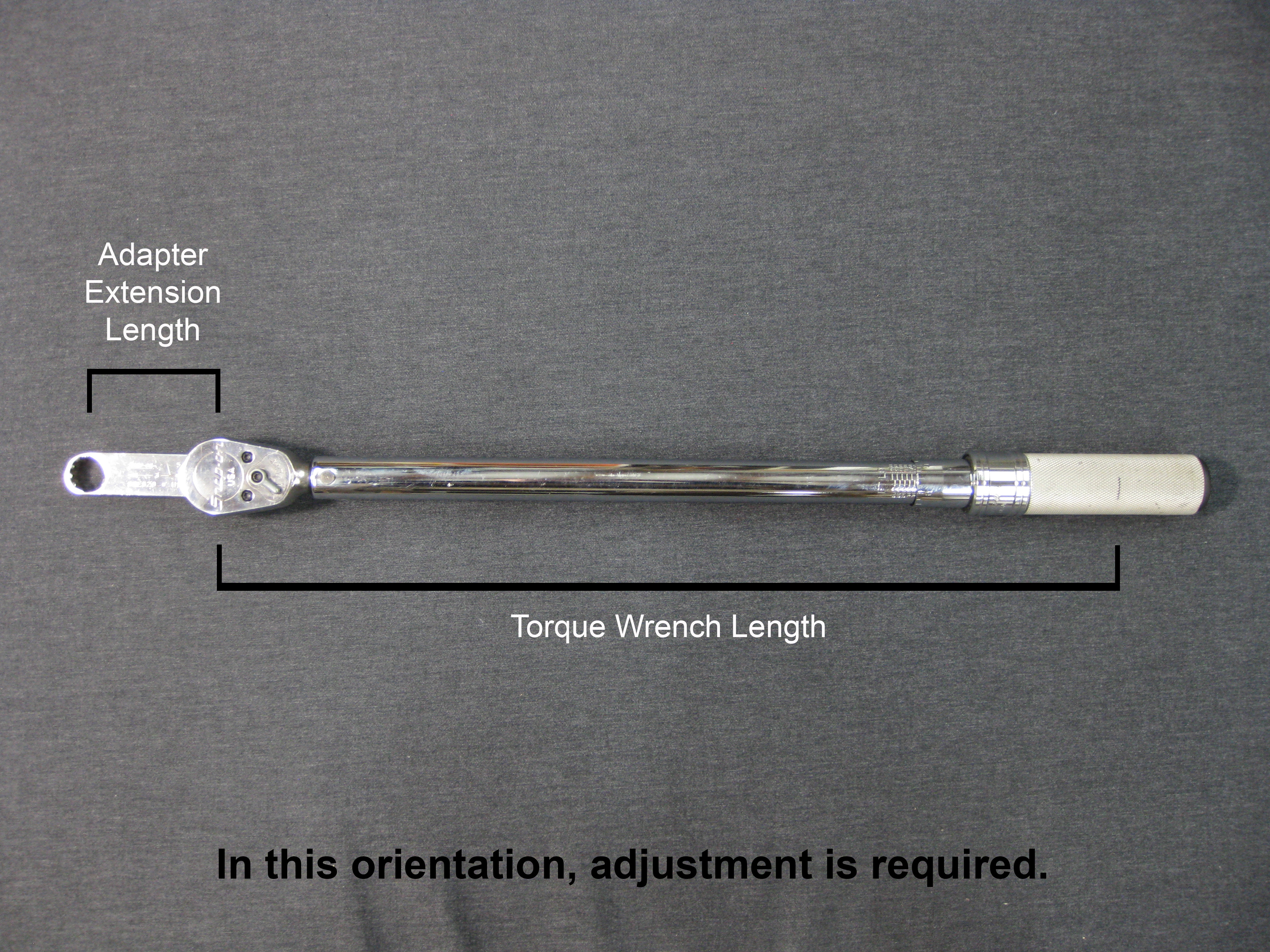 Torque wrench with extension illustration
