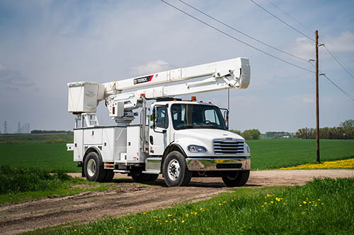 Terex Bucket Truck and power lines