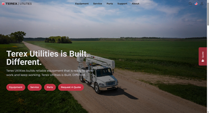 New Terex Utilities website homepage