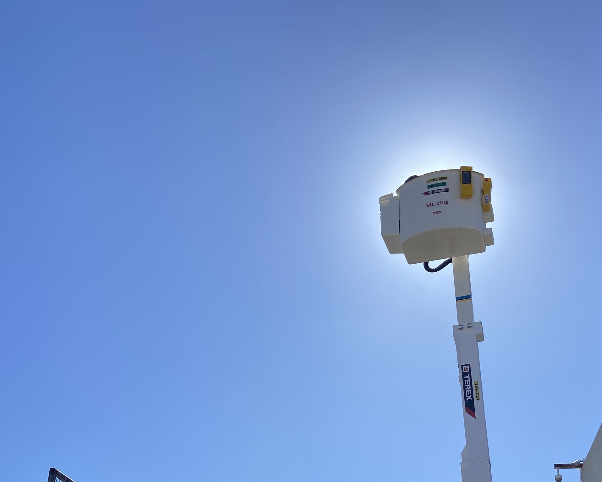 Terex global bucket truck extended in air