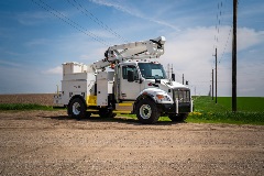 Terex bucket truck on road