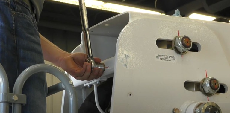 Terex technician working on Terex bucket truck